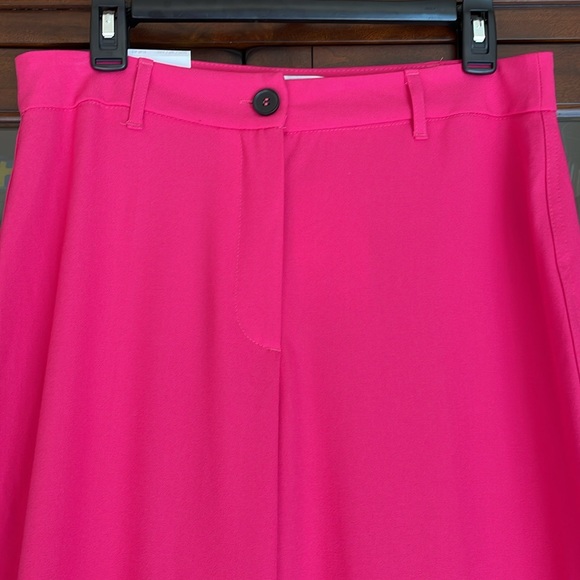 NWT Bershka Wide Leg Hot Pink Trouser Pants EU40 US8 - Picture 3 of 10